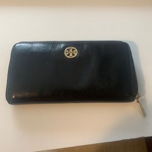 Tory Burch Continental Black Leather Wallet
